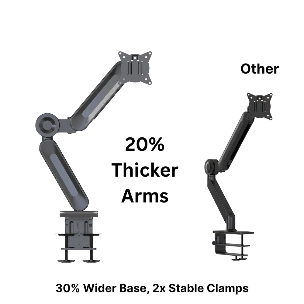 UNIQ MOUNTS Heavy Duty Premium | 13-42 Inch Gas Spring Single Monitor Arm