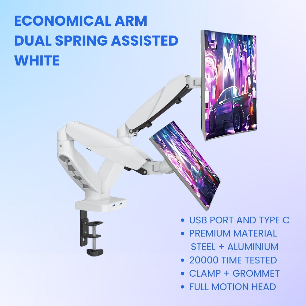 UNIQ MOUNTS Heavy Duty Premium | 13''-27'' Dual Monitor Arm