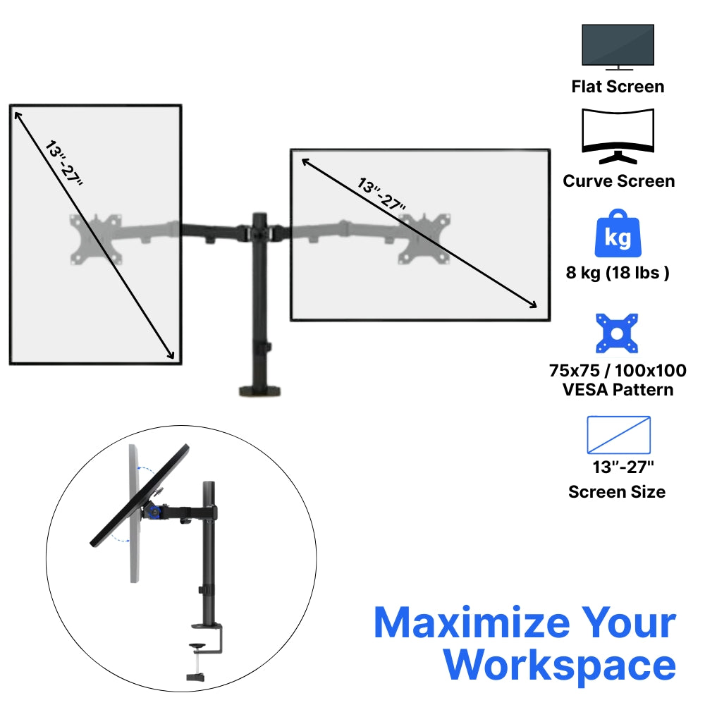 Dual Articulating Monitor Arm