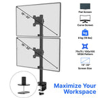Dual Vertical Monitor Arm (Stacked Setup)
