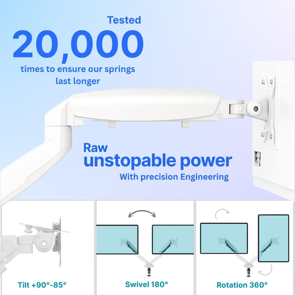 UNIQ MOUNTS Heavy Duty Premium | 13''-27'' Dual Monitor Arm