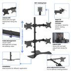 Quad Articulating Monitor Arm (2×2 Video Wall)