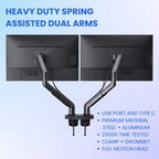 UNIQ MOUNTS Heavy Duty | 15-32 Inch Screen Dual Monitor Arm Stand