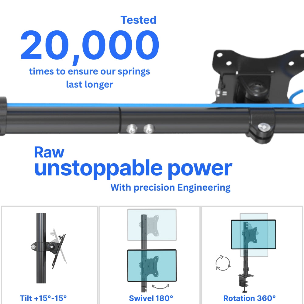 Dual Vertical Monitor Arm (Stacked Setup)