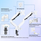 UNIQ MOUNTS Heavy Duty Premium | 13''-27'' Dual Monitor Arm