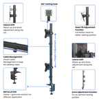 Dual Vertical Monitor Arm (Stacked Setup)