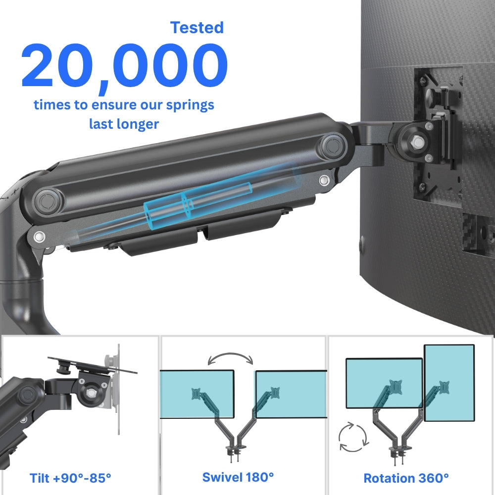 UNIQ MOUNTS Heavy Duty | 15-32 Inch Screen Dual Monitor Arm Stand