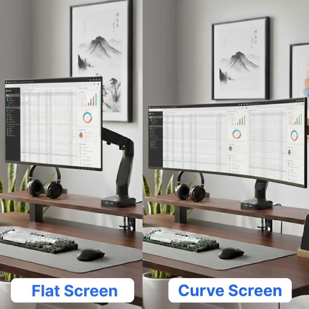 UNIQ MOUNTS™ Heavy Duty | 13''-32'' Gas Spring Assisted Single Arm Monitor Arm