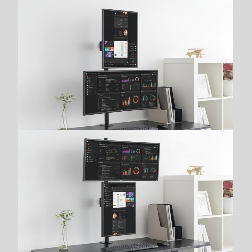 Dual Vertical Monitor Arm (Stacked Setup)