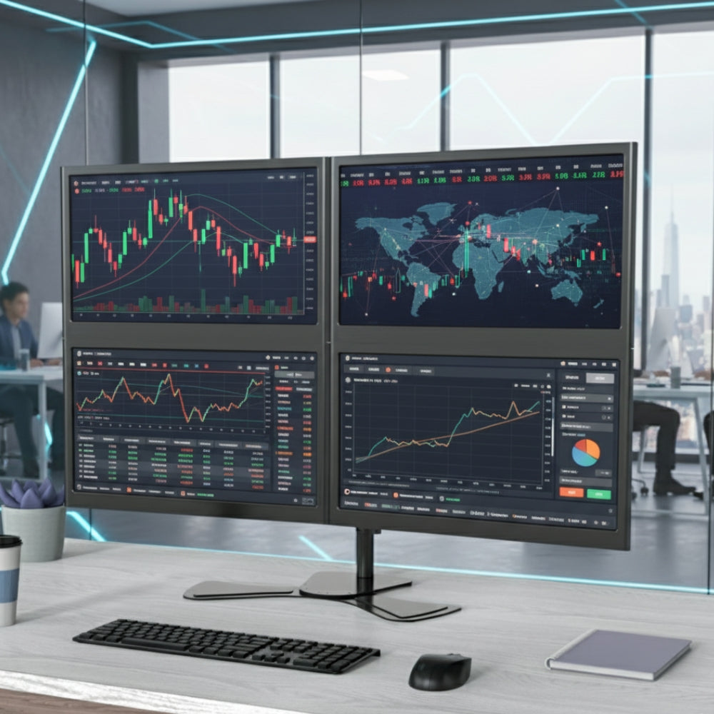 Quad Articulating Monitor Arm (2×2 Video Wall)