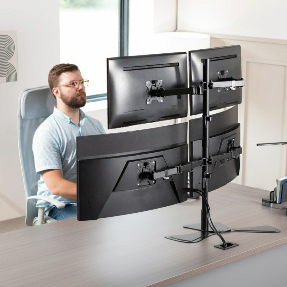Quad Articulating Monitor Arm (2×2 Video Wall)