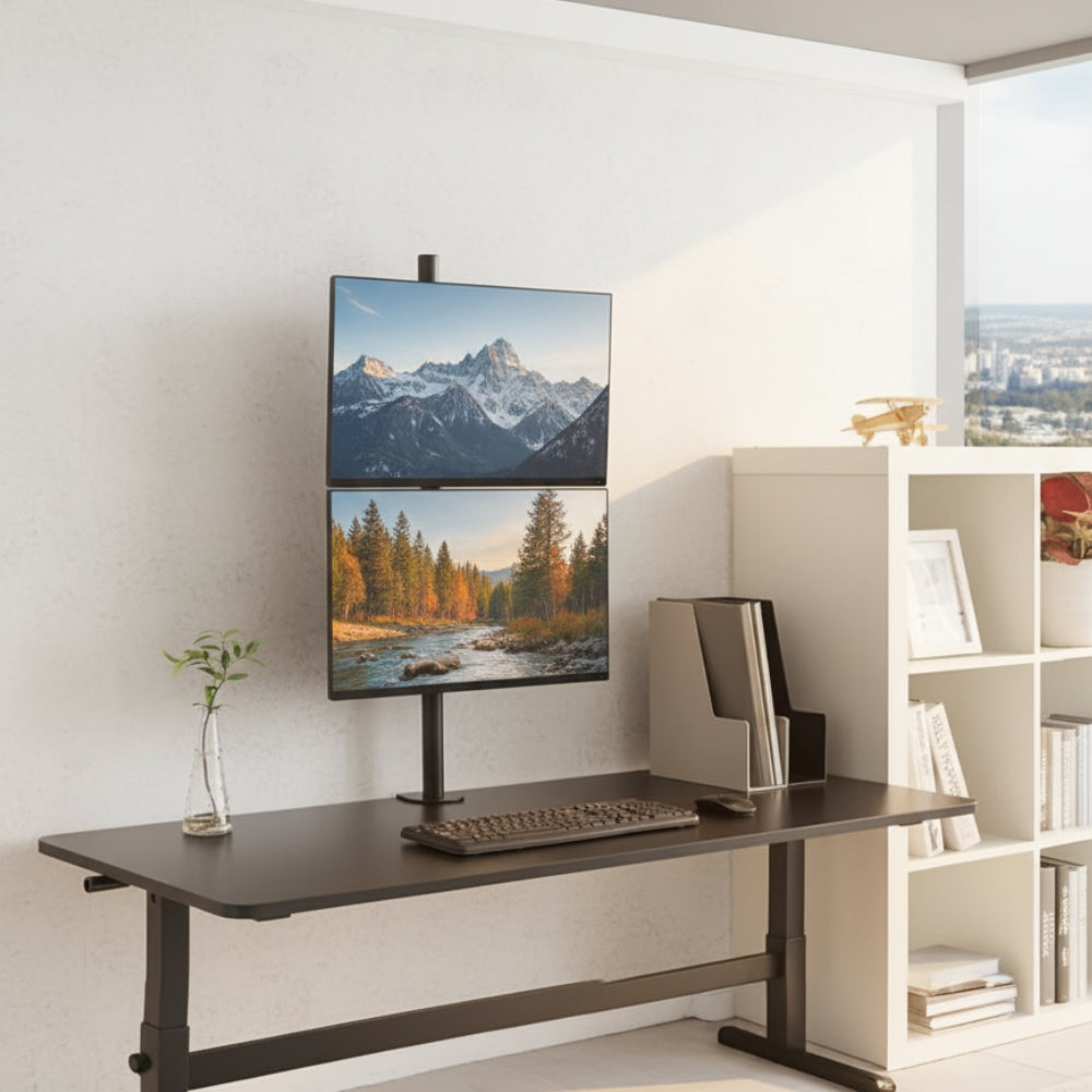 Dual Vertical Monitor Arm (Stacked Setup)