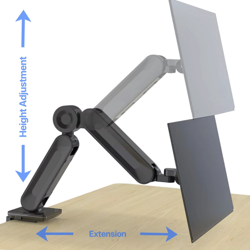 UNIQ MOUNTS Heavy Duty Premium | 13-42 Inch Gas Spring Single Monitor Arm