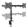 Dual Side by Side Monitor Arm | 13 to 32 Inch Screens | Full Motion Desk Mount Clamp + Grommet