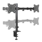 Dual Side by Side Monitor Arm | 13 to 32 Inch Screens | Full Motion Desk Mount Clamp + Grommet