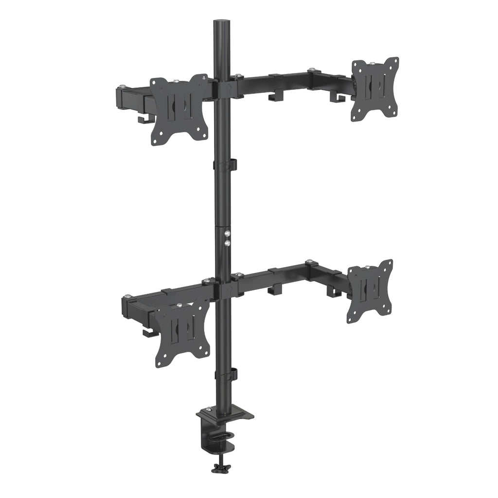 UNIQ Mounts 4 Screen/Quad Stacked Monitor Mount | 13 to 27 Inch | 4 Arm Heavy Duty